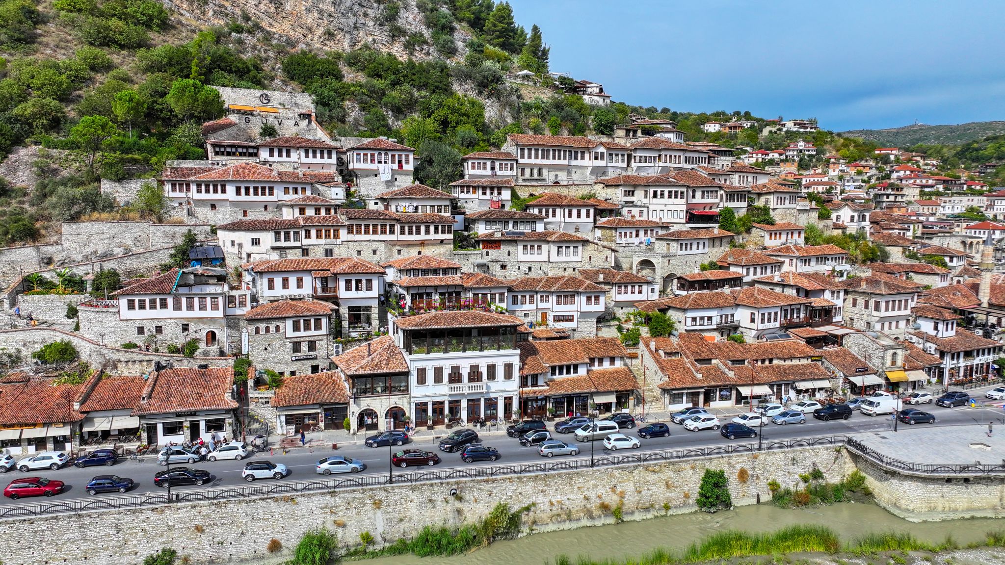 360° panorama of Berat - UNESCO heritage site with historic houses